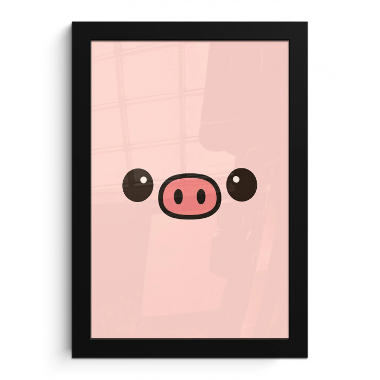 Varken - Roze - Minimalistisch fotolijst zwart zonder passe partout klein -3d