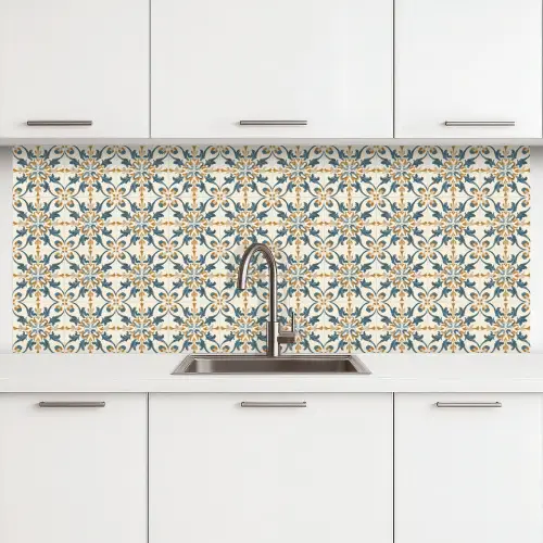 Patroon - Klassiek - Kleurrijk keuken achterwand 2 middel 871 -3d