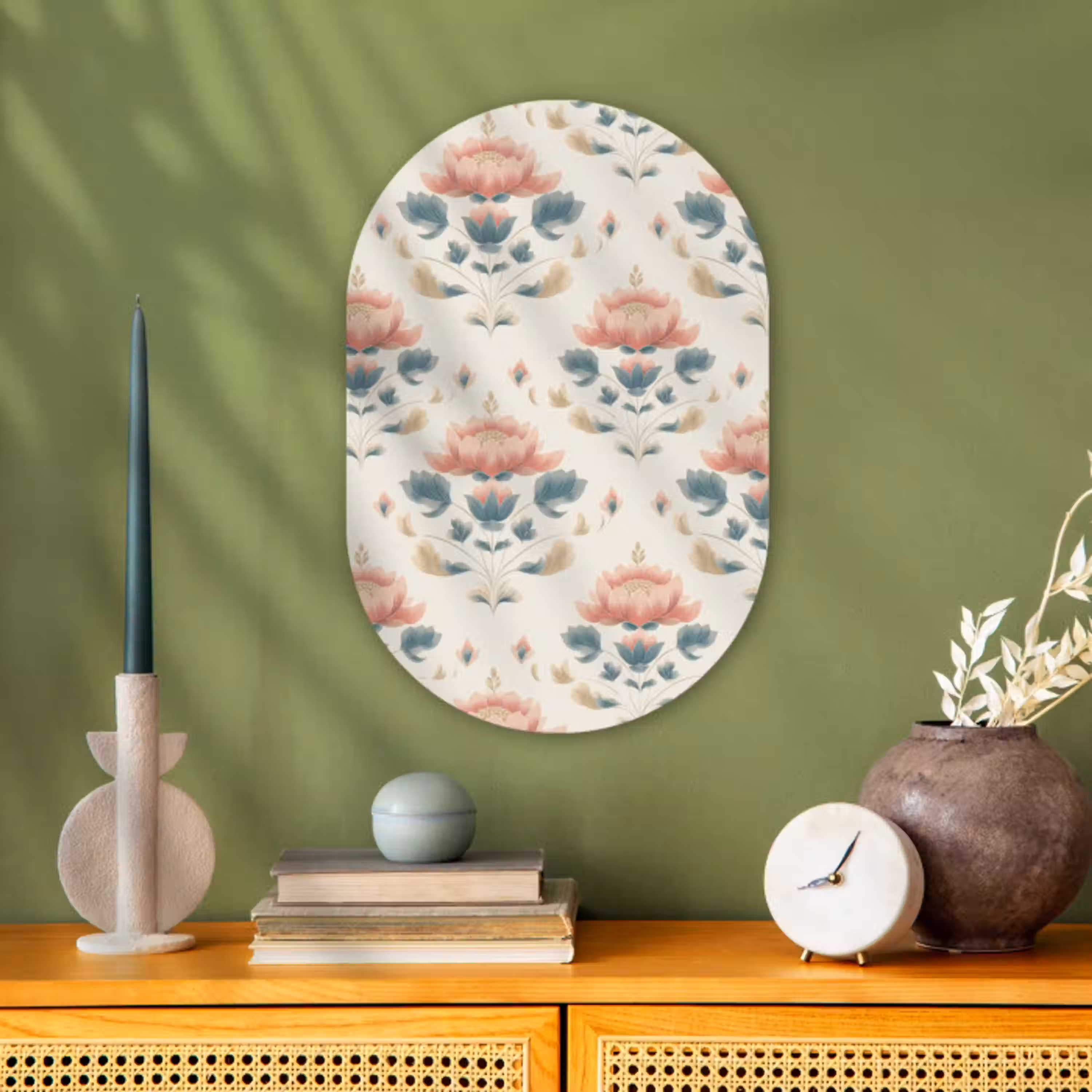 Lotus - Bloemen - Roze Wandcirkel Ovaal Forex klein 630 -sfeer2