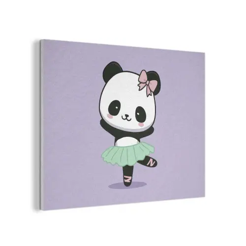Dansende panda - Paars - Sierlijk - Kawaii PET vilt klein -3d