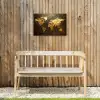 Wereldkaart - Goud - Roest Tuinposter op houten frame 2 cm dik klein -sfeer4
