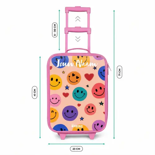 Vrolijk Smiley-patroon Kinderkoffer - Roze klein -productfoto_formaten