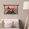Doorkijk - Tulpen - Bloemen - Molen - Raam Wandkleed katoen klein -sfeer4