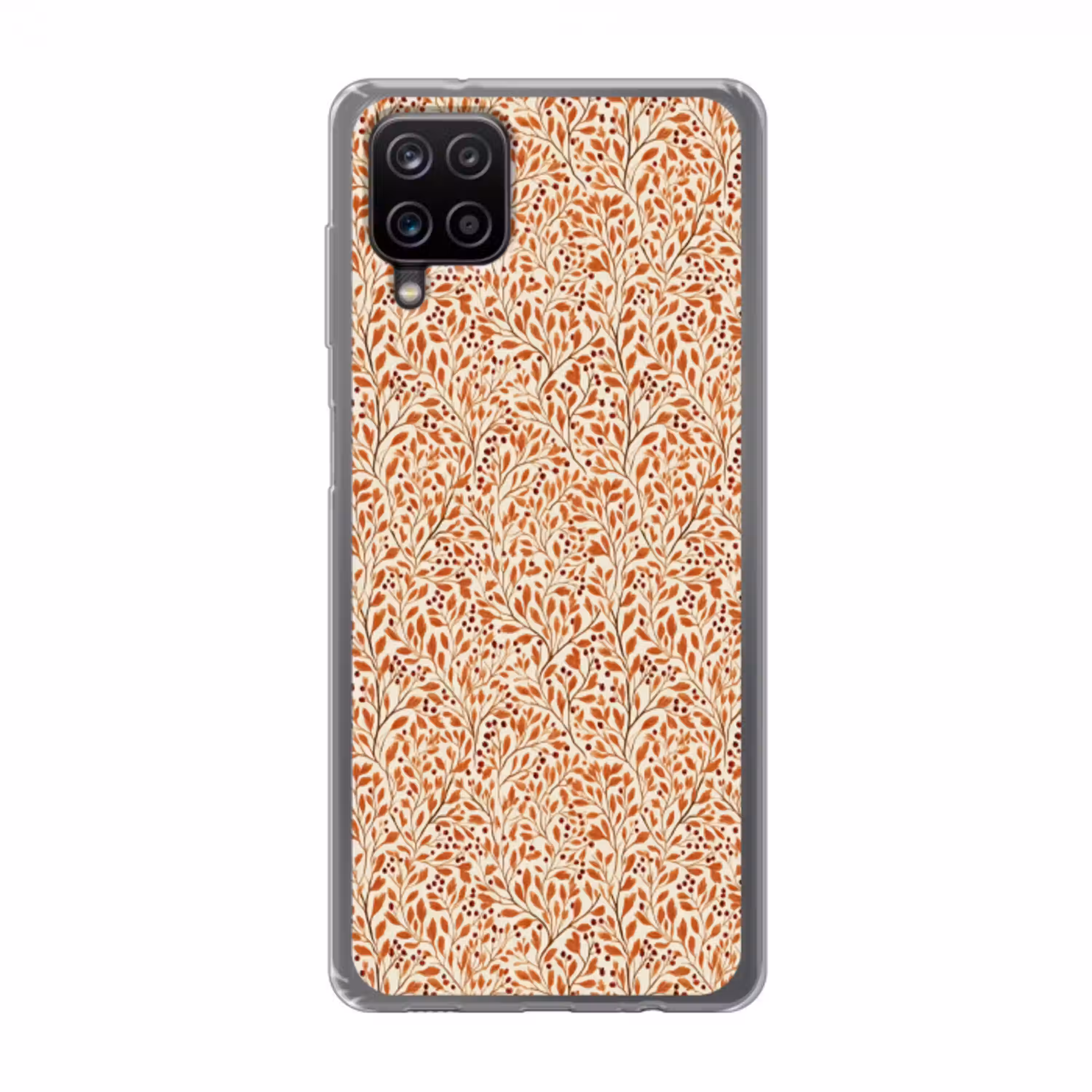 Bladeren - Botanisch  - Terracotta Telefoonhoesje Samsung Galaxy A12 klein 372 -3d