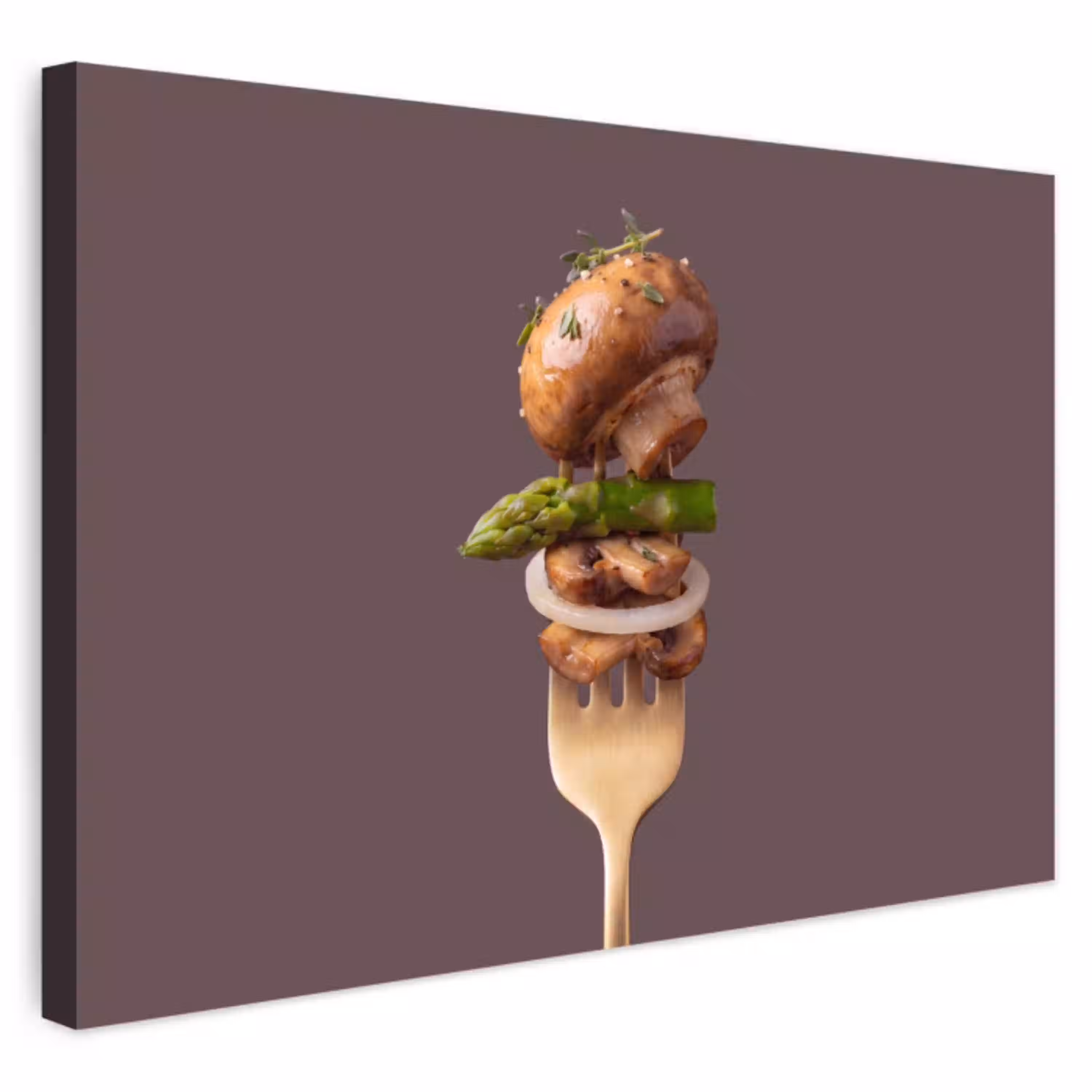 Eten - Gestapeld - Vork Tuinposter op houten frame 2 cm dik klein -3d