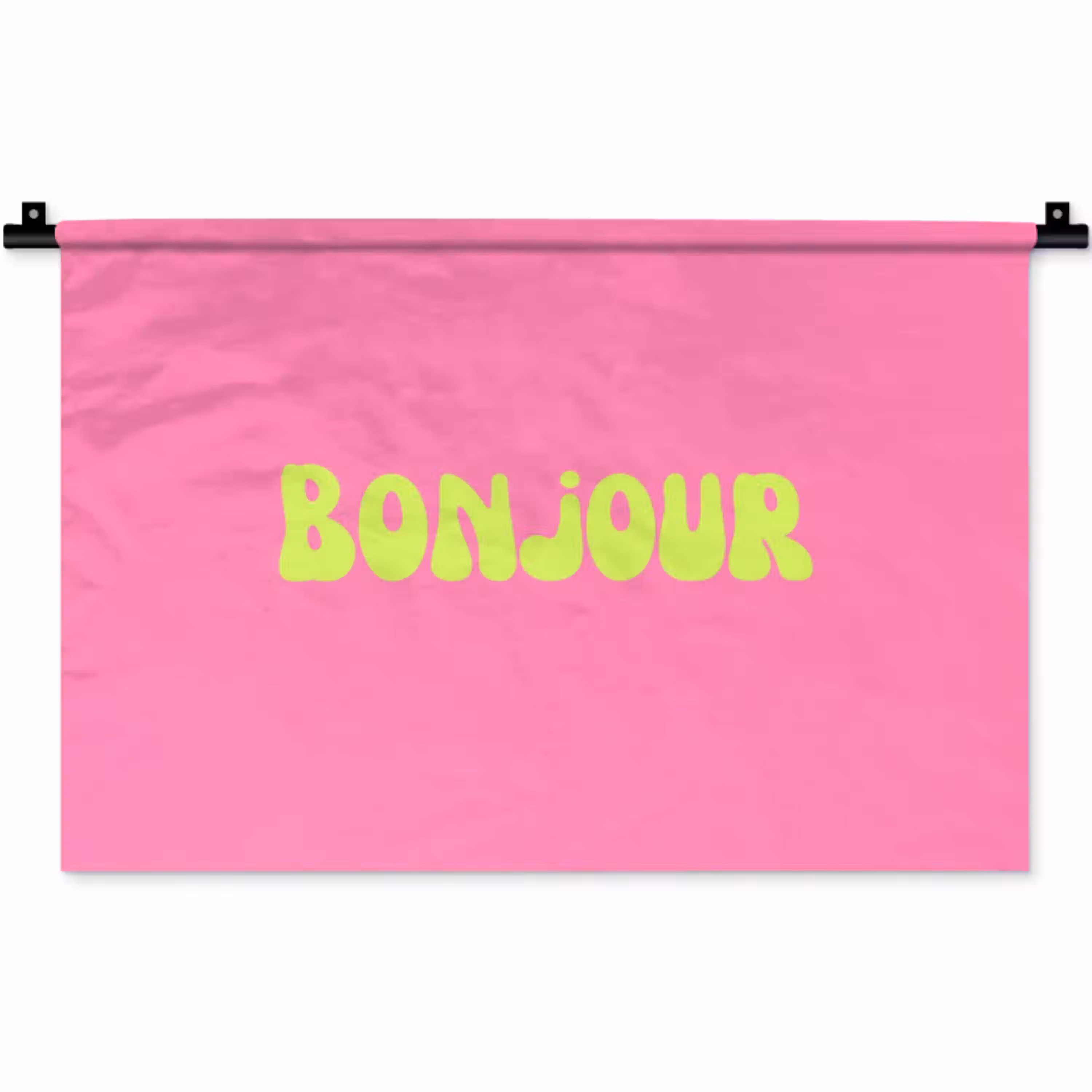 Roze - Groene bonjour - Organisch Wandkleed katoen klein -zz3d