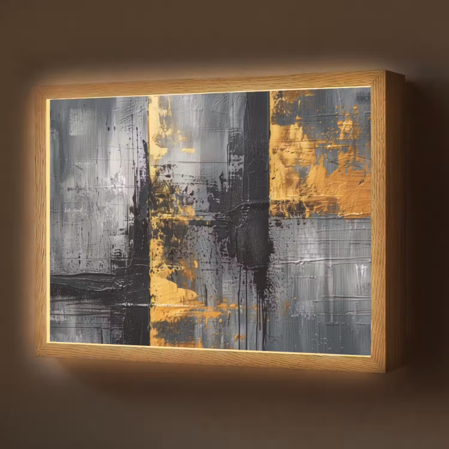 Lightbox - Wandlamp - Modern - Goud - Grijs - Patroon