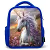 Pastel parelhoorn Kinderrugzak - Blauw middel -3d