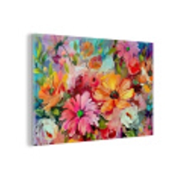 Bloemen - Kleurrijk - Kunst - Olieverf plexiglas 5mm klein -z3d
