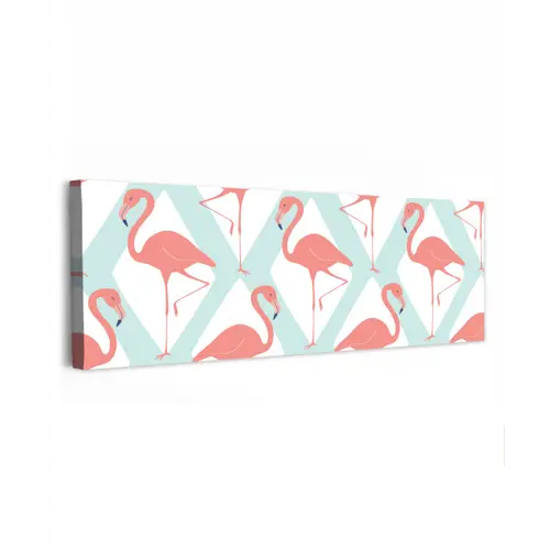 Flamingo - Mintgroen - Ruit canvas 2cm klein 828 -z3d
