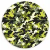 Groen - Geel - Camouflage - Patroon Wandcirkel plexiglas klein 852 -3d