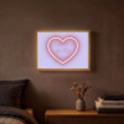 I liked it so it's mine - Neon hart - Paars Light Box met batterij (Wandlamp) middel -sfeer4