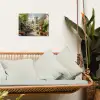 Dorp - Zon - Kraampjes - Huizen tuinposter los doek klein -sfeer7