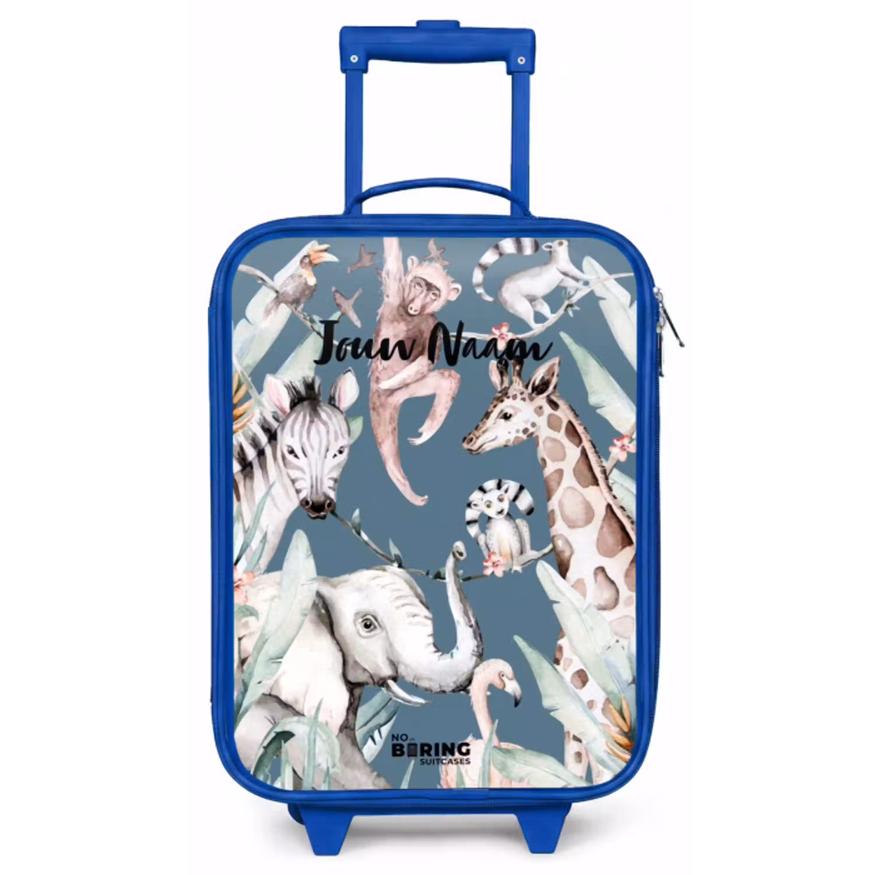 Jungle Dierenfeest Kinderkoffer - Blauw klein -zz3dotto