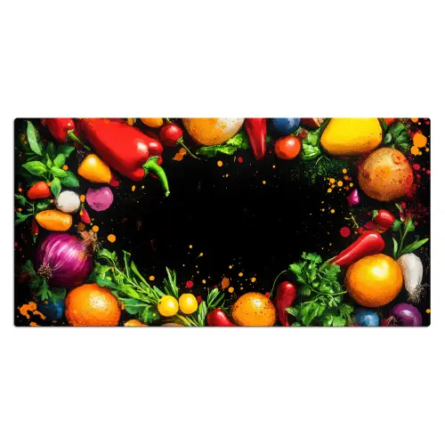 Groente - Graffiti - Kleurrijk - Koken - Abstract Muismat XXL klein -3d_leeg