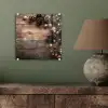 Kersthoekdecoratie - Dennenappels - Lichtjes plexiglas 5mm klein -sfeer3