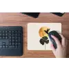 Zwarte kolibrie - Bloem - Gouden cirkel muismat rubber klein -toetsenbord