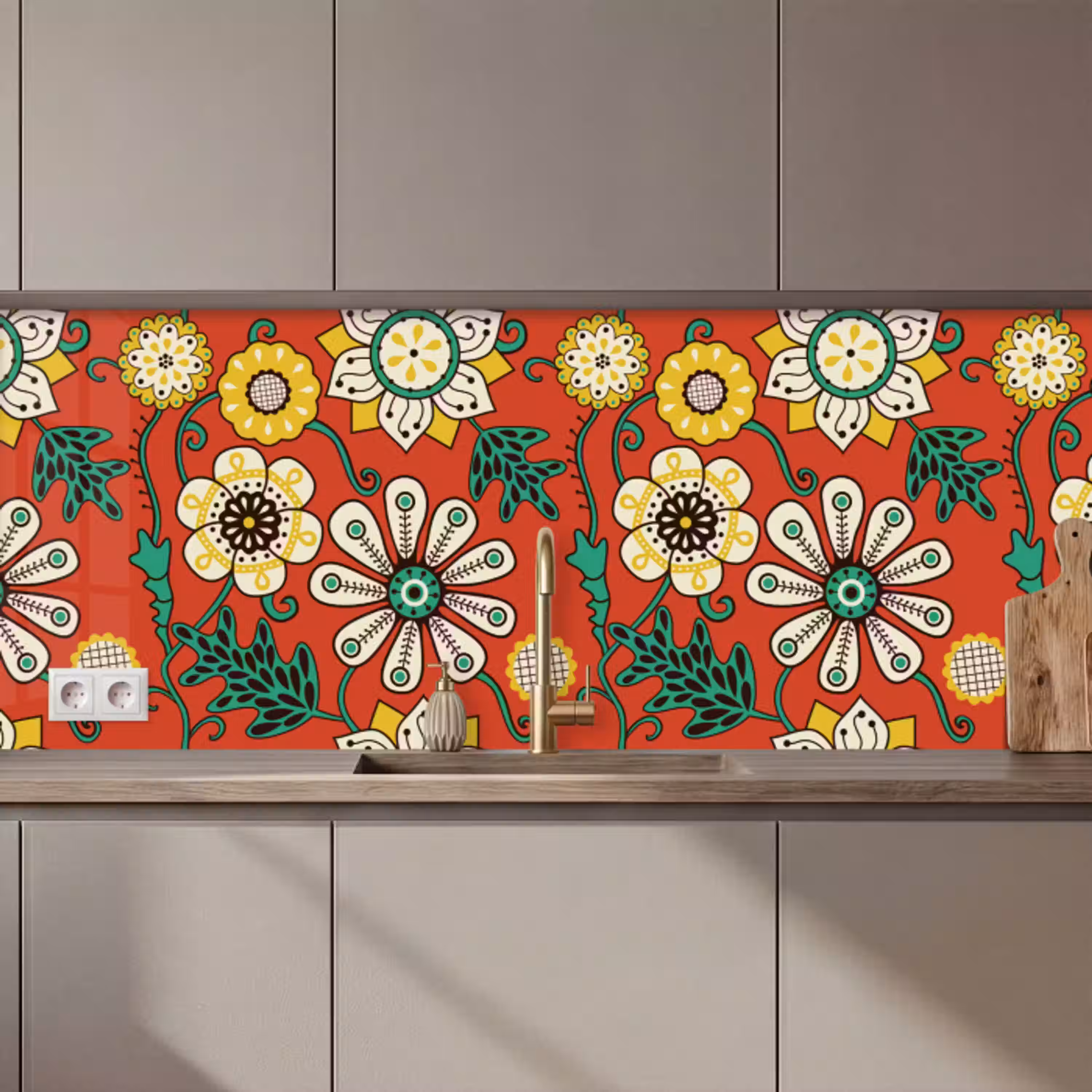 Design - Bloemen - Hippie - Retro keuken achterwand 2 middel 871 zz_3dshopping