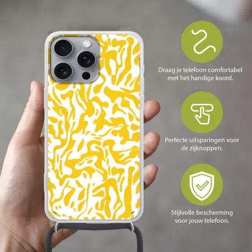 Vormen - Wit - Abstract Hoesje iPhone 16 Pro Max met koord klein -sfeer2_NL