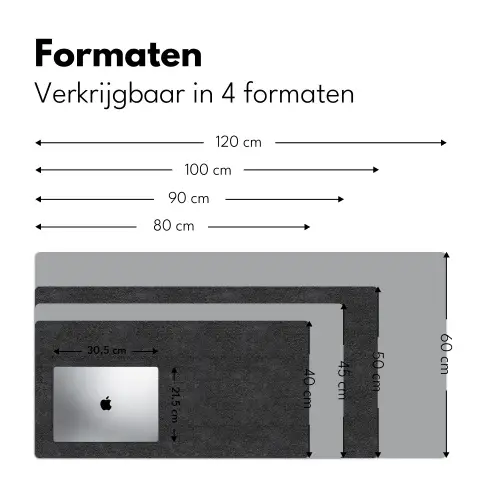 Donkergrijs - Asfaltstructuur - Ruw Muismat XXL klein 681 -sfeer5
