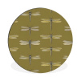Libellen - Patroon - Groen Wandcirkel aluminium klein 190 -3d