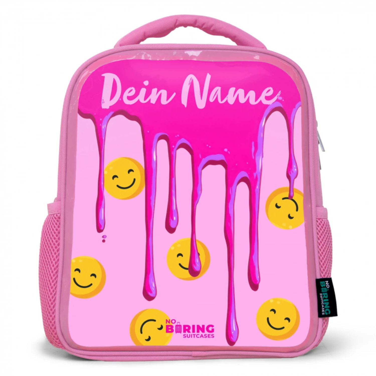 Verf - Smiley - Roze Kinderrugzak - Roze middel -3d
