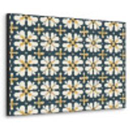 Motief - Tegel - Okergeel Textielframe zwart klein 947 -3d