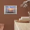 Doorkijk - Zee - Strand - Zonsondergang - Blauw plexiglas 5mm klein -sfeer5