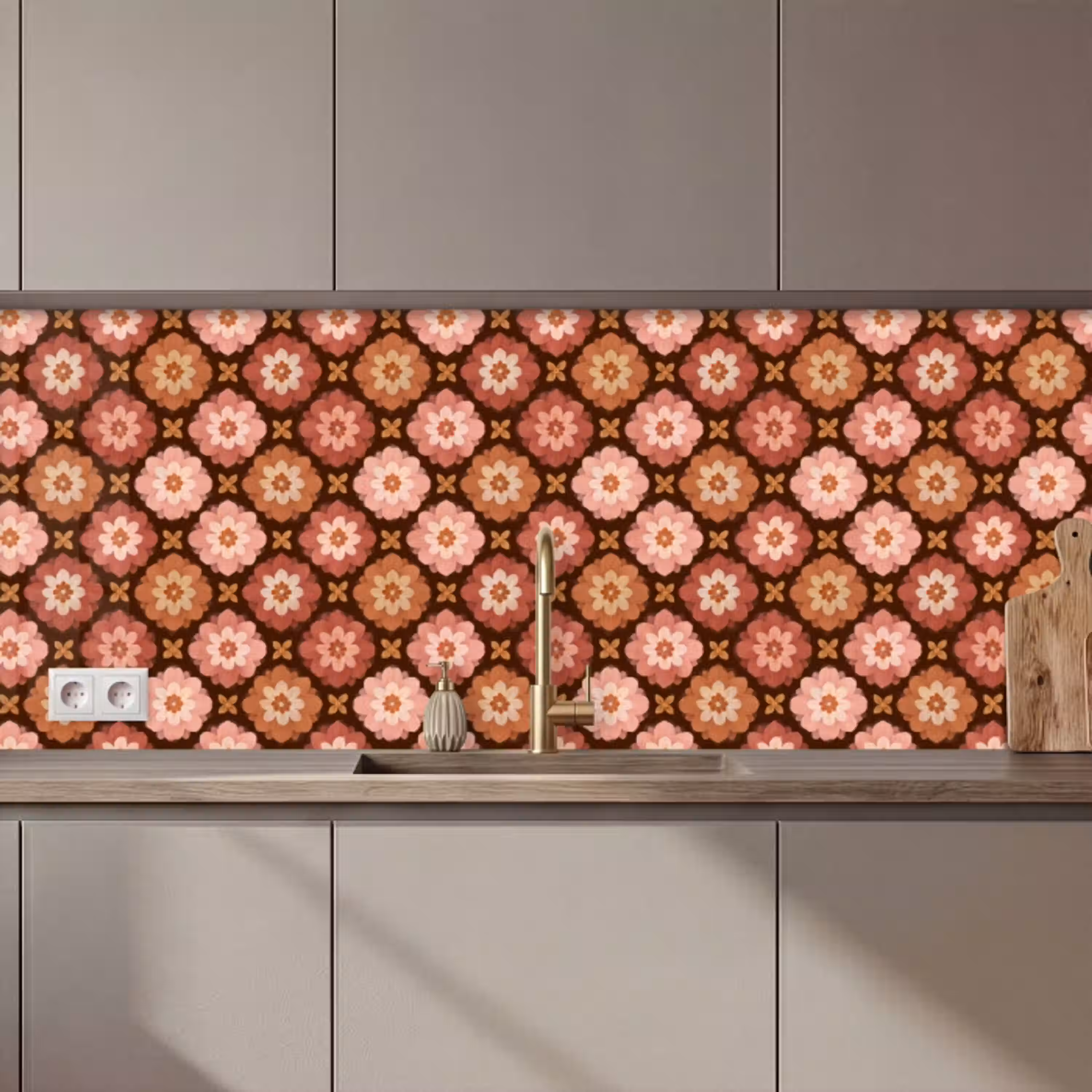 Geometrisch - Bloemen - Kleurrijk keuken achterwand 2 middel 871 zz_3dshopping