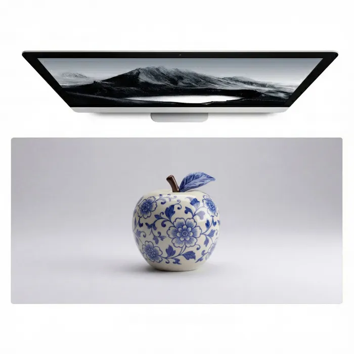 Appel - Blauw - Klassiek Muismat XXL klein -zzz3d