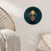 Vrouw - Vlinder - Bril - Blauw - Modern - Portret Wandcirkel kunststof plaat 5mm dik klein -sfeer5