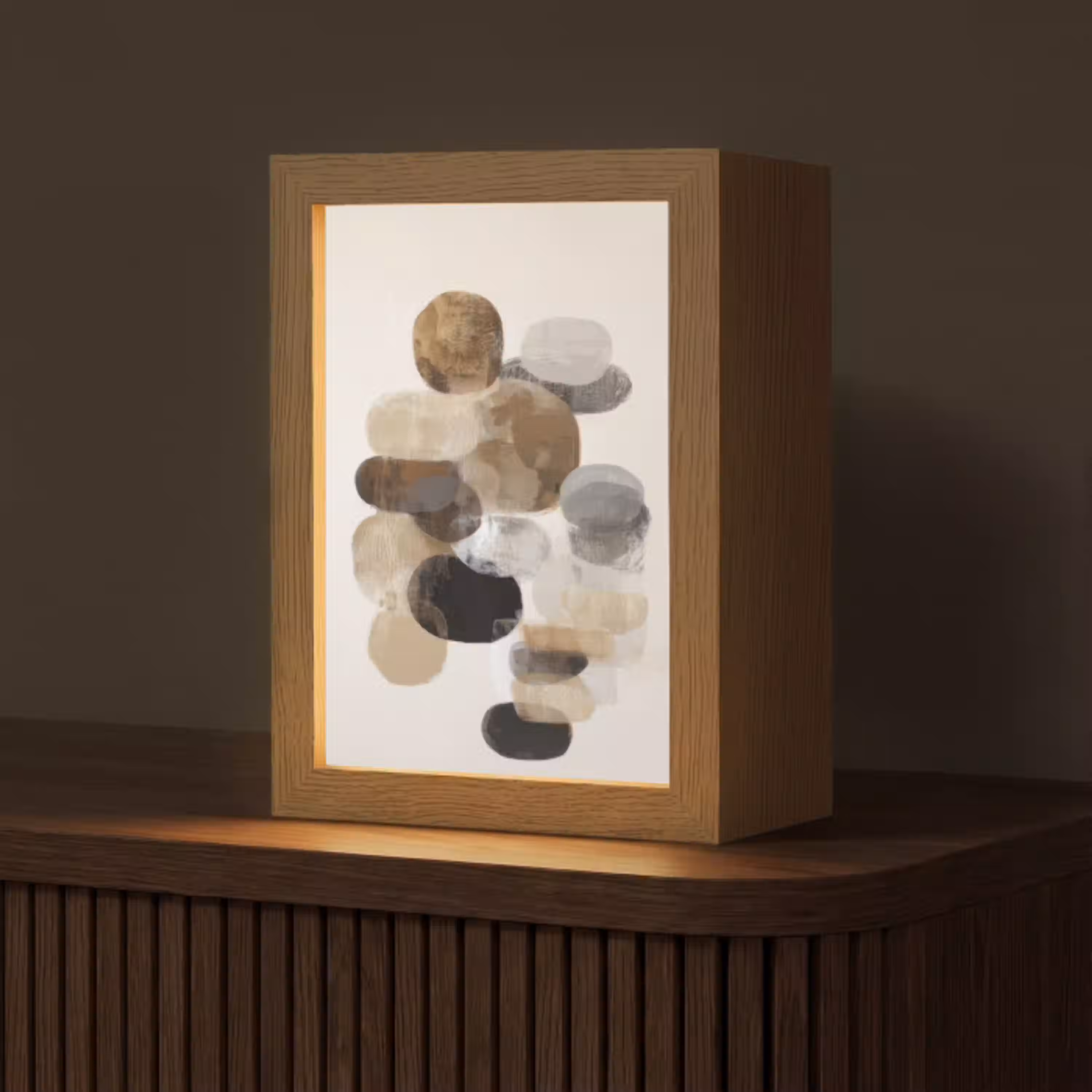 Ovaal - Kleurvlakken - Penseelstreken Light Box met kabel (Tafellamp) klein -z3d_website