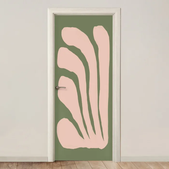 Abstract - Natuur - Pastel - Roze deurposter klein -3d_beige