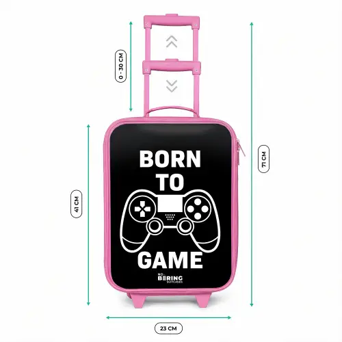 Born to game met controller Kinderkoffer - Roze klein -productfoto_formaten