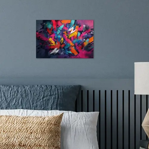 Abstract - Explosie - Neonkleuren poster papier klein -sfeer2