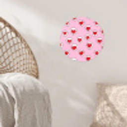 Hartjes - Patroon - Rood Wandcirkel behangsticker klein 186 -sfeer4