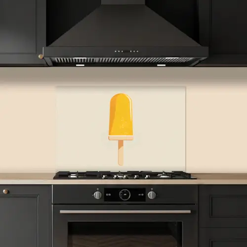 Oranje - Stokje - Waterijsje keuken achterwand spatscherm klein -sfeer1
