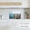 Houten steiger - Helderblauwe lucht keuken achterwand spatscherm klein -sfeer4_FR
