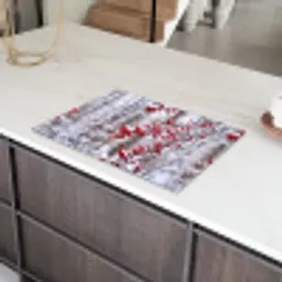 Bessen - Takken - Sneeuw - Winter - Kleurrijk Inductie beschermer vinyl 3mm klein -sfeer8