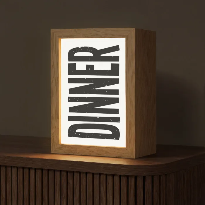 Zwart - Decoratie - Vintage - Eten Light Box met kabel (Tafellamp) klein -z3d_website