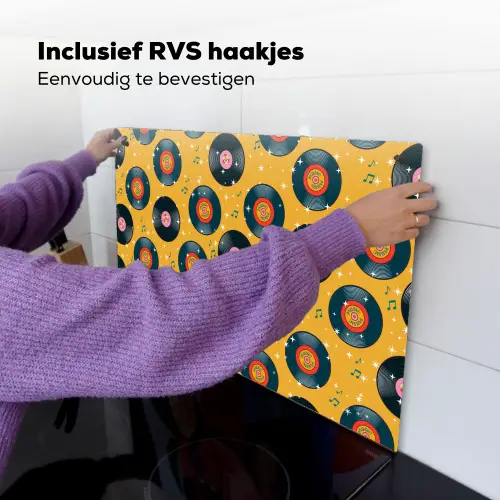 Muziek - Patroon - Geel Inductie beschemer met haakjes klein 777 -ky-ophangen-nl