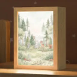 Bos - Dieren - Groen Light Box met kabel (Kinderlampje) klein -zzz_3d_website