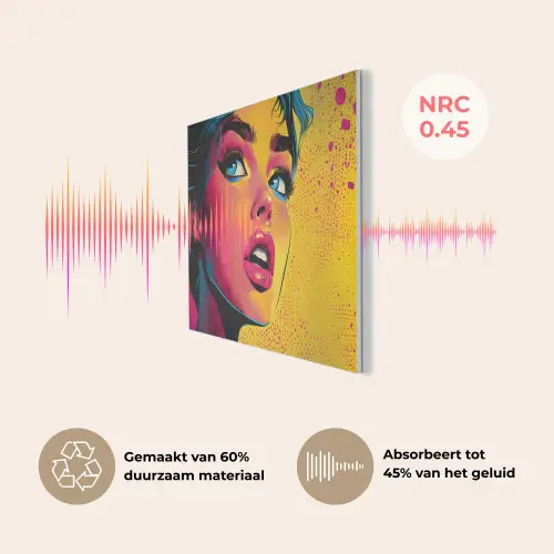 Close-up - Vrouwengezicht - Stippen - Geel PET vilt klein -USP_NL