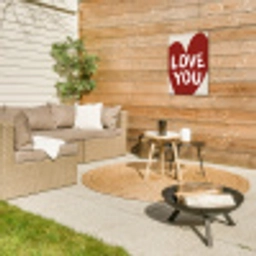 Loveyou - Hart - Rood Tuinposter op houten frame 2 cm dik klein -sfeer2