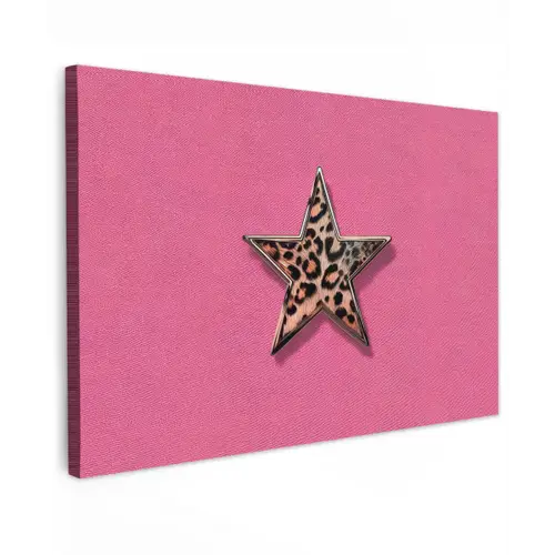 Ster - Luipaard - Print - Roze canvas 2cm klein -z3d
