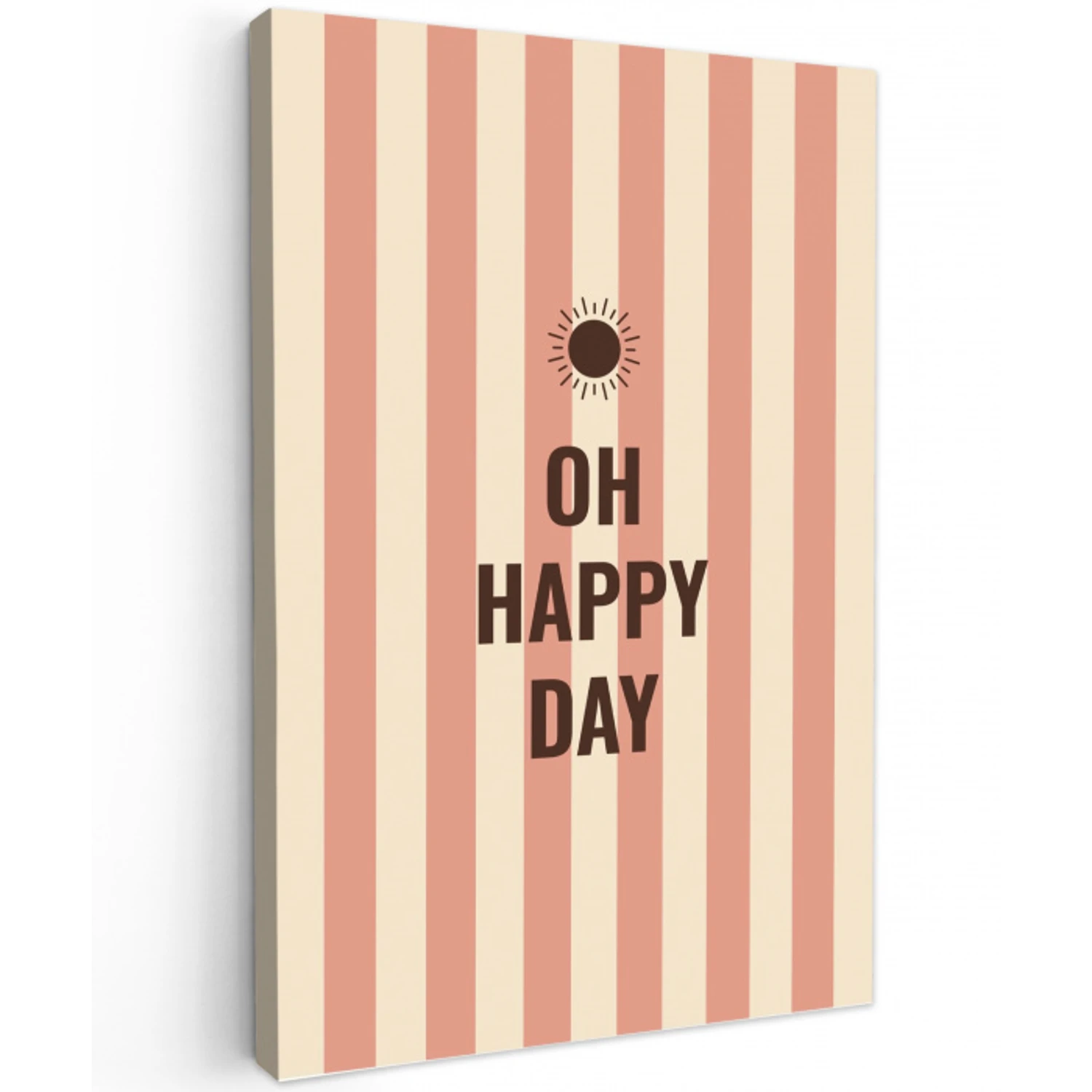 Quote - Zomer - Strepen Tuinposter op houten frame 2 cm dik klein -3d