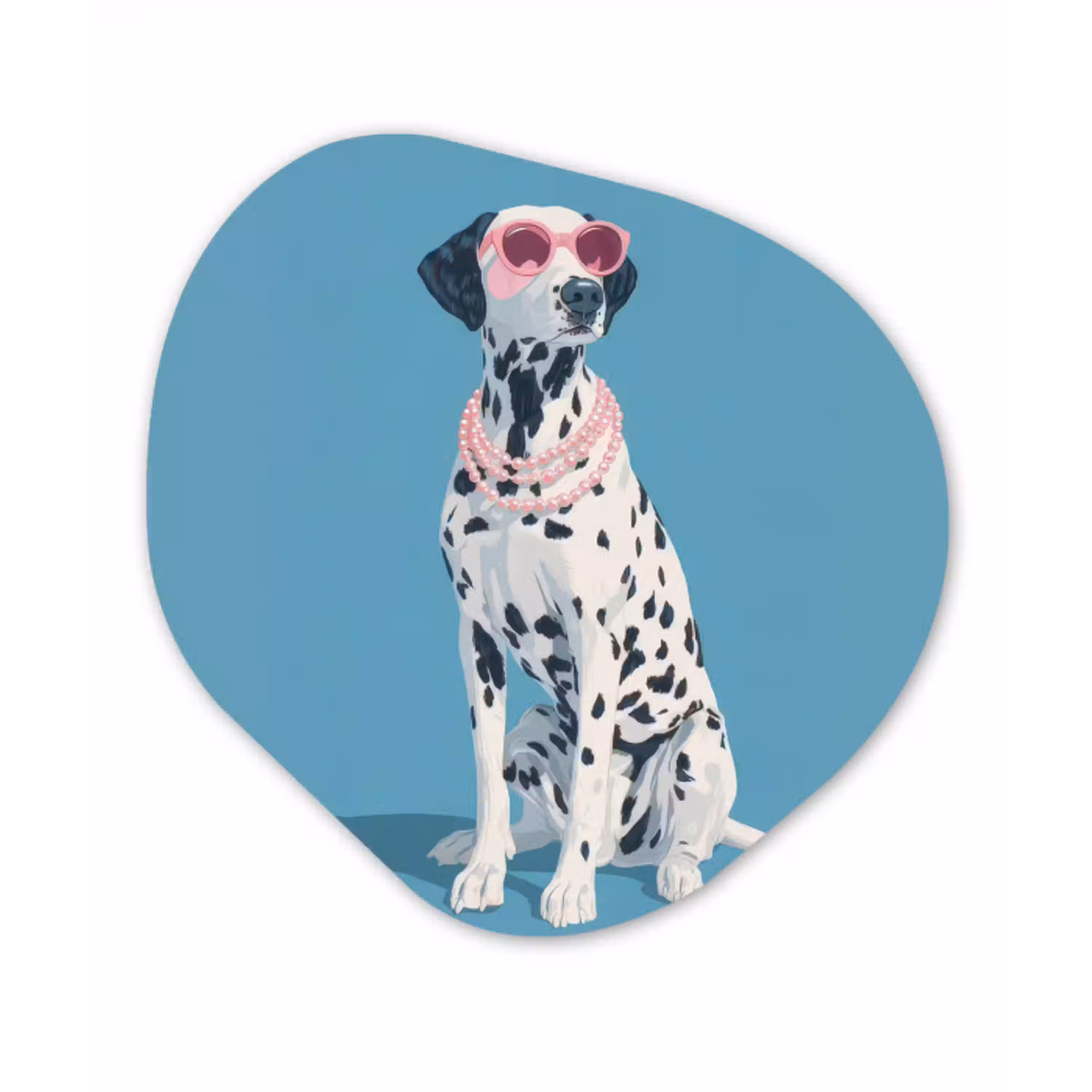 Dalmatiër - Zonnebril - Blauw Wandcirkel Organisch Forex 3mm klein -3d