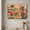 Tijger - Kleurrijk - Palmen - Cactus Textielframe zwart klein -sfeer2