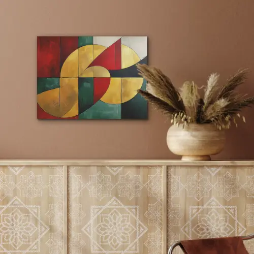 Abstract - Kerst - Goud - Rood - Groen PET vilt klein -sfeer4