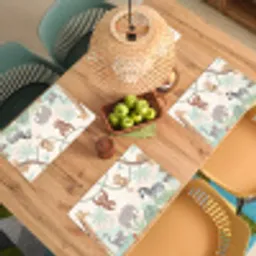 Jungle - Dieren - Groen Placemat vinyl groot -zzsfeer5_Kitchenyeah-website